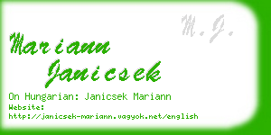 mariann janicsek business card